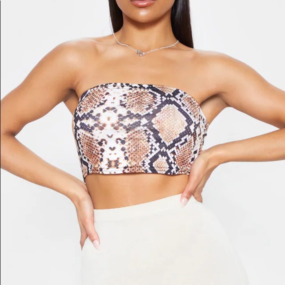 Snake print bandeau top